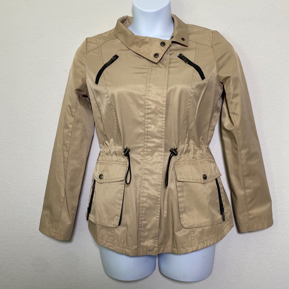 Circus by‎ Sam Edelman M Tan Lightweight Anorak Jacket Utility Drawstring